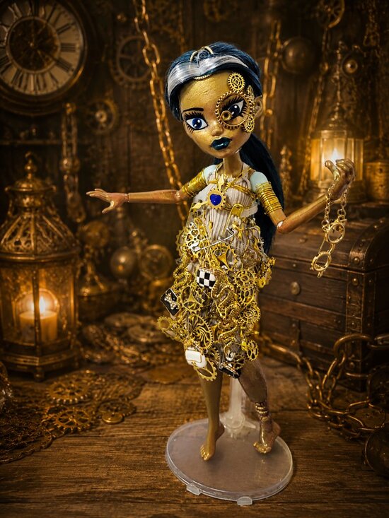 Other - The Brass Caravan - OOAK Monster High Frankie Stein Art Doll